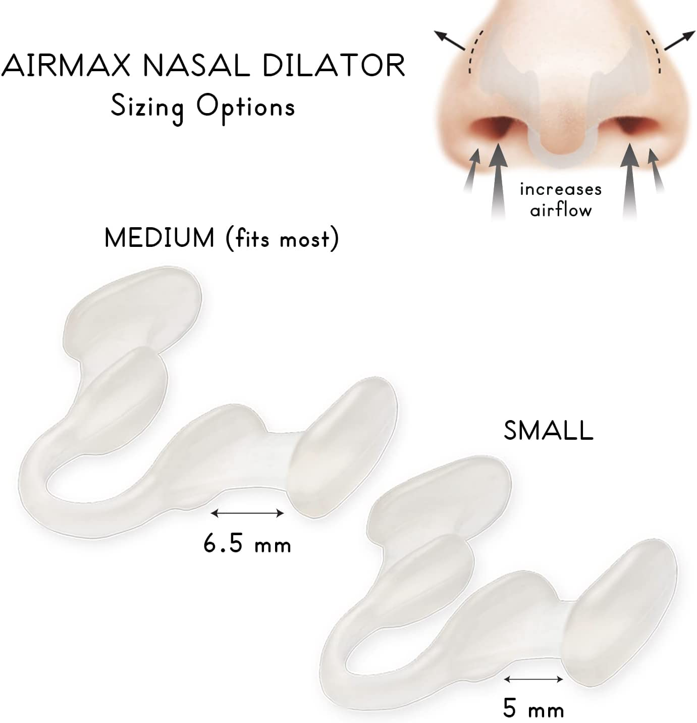 AIRMAX Nasal Dilator for Better Sleep - Natural, Comfortable, anti Snoring Device, Snoring Solution for Maximum Airflow & Easier Breathing (Medium - Clear) image number 4