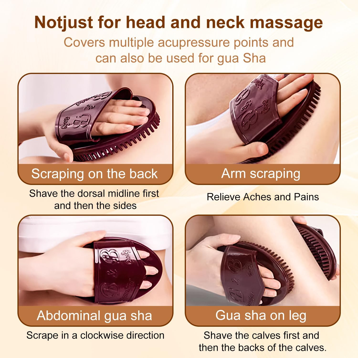 SHANGFEI 2Pcs Meridian Brush,Meridian Brush,Beauty Salon Professional Custom Meridian Brush,Meridian Massage Brush,Full Body Relaxation Meridian Massage Brush,Calf Neck Waist Massager image number 4