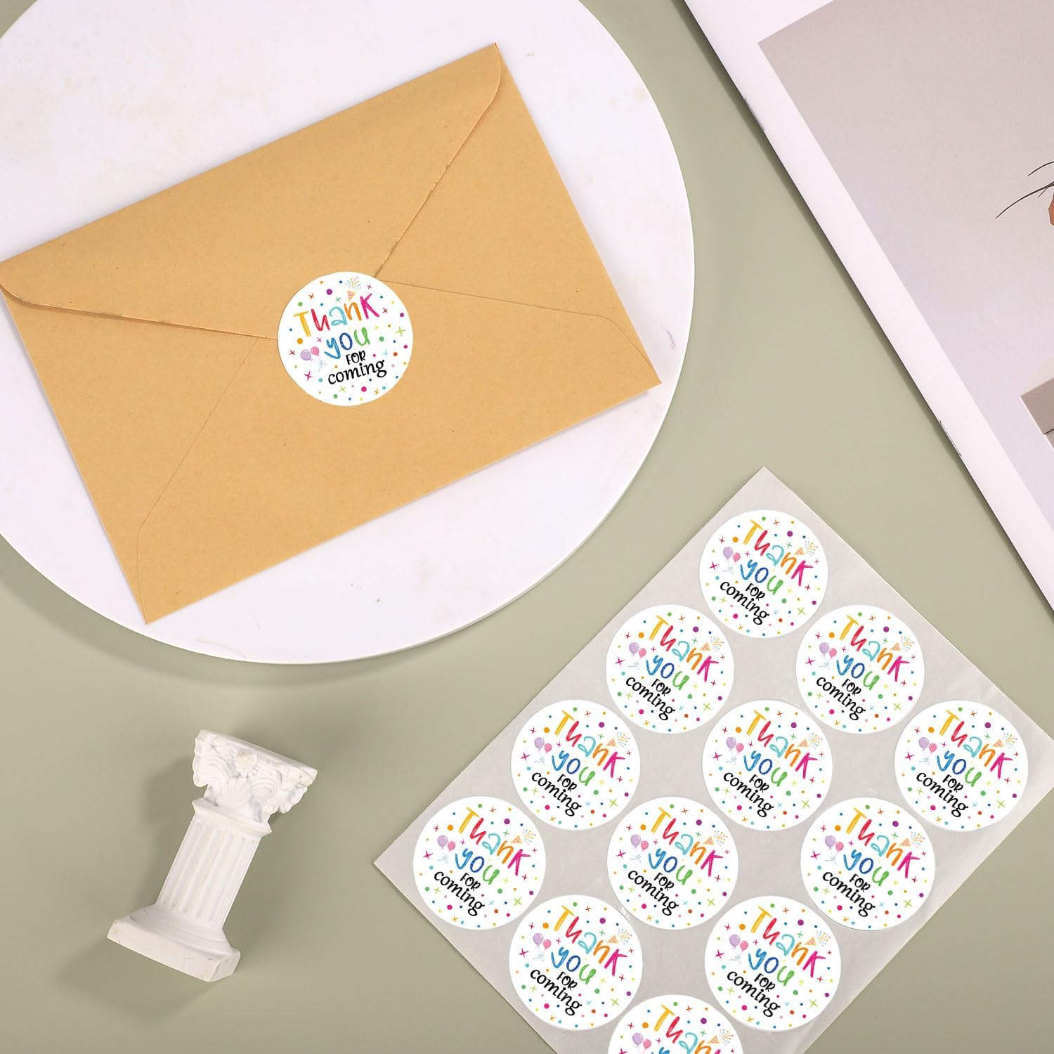 120Pcs Thank You Sticker, 1.6 Inch round Adhesive Celebrating Appreciation Label Gratitude Decal for Baby Wedding Bridal Shower Birthday Party Favor Envelopes Seal Gift Packing (Thank You for Coming) image number 6