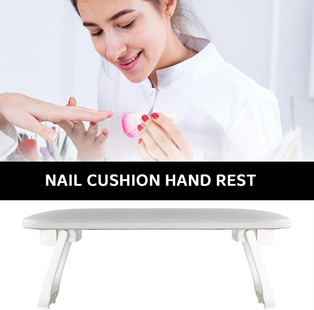 Foldable Nail Manicure Hand Rest Cushion with Soft PU Leather Mat, Portable Nail Arm Rest Pillow for Salon and Home Use, Comfortable Support for Nail Art and Acrylic Nails image number 5