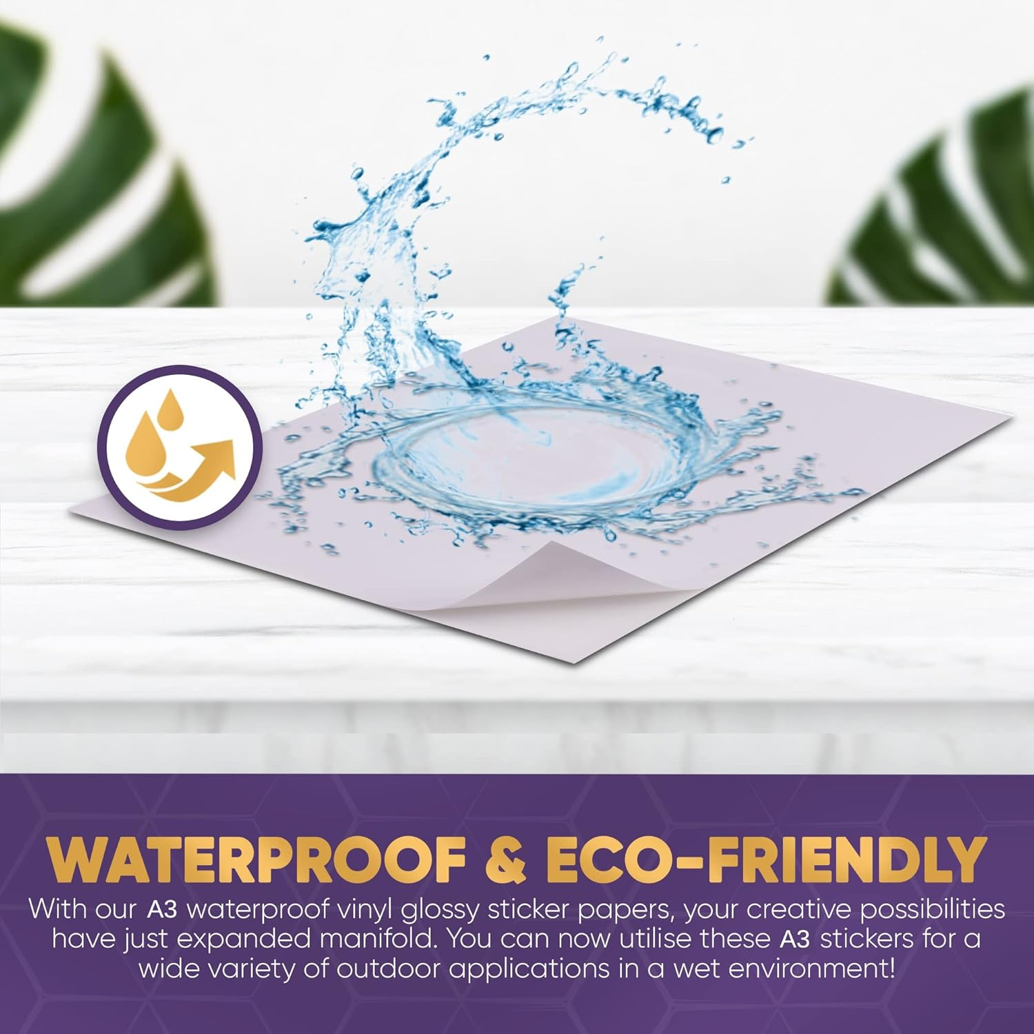 Avarrix Australia Printable Vinyl Sticker Paper for Inkjet Laser Printer, Glossy White, 20 Sheets, Waterproof Label Stickers, Printable Vinyl Sheets, Tear Resistant, Quick Dry Vibrant Colours, A3 Size image number 1