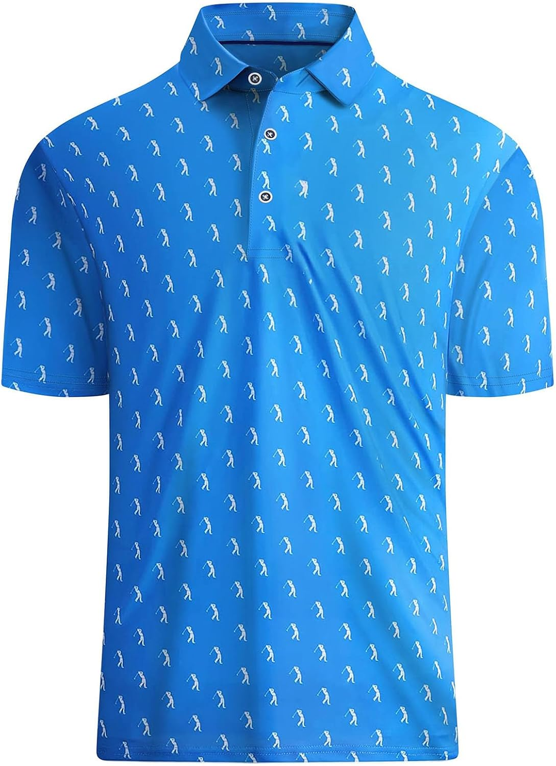 Hodaweisolp Golf Shirts for Men Dry Fit Print Moisture Wicking Performance Short Sleeve Polo Shirt image number 5