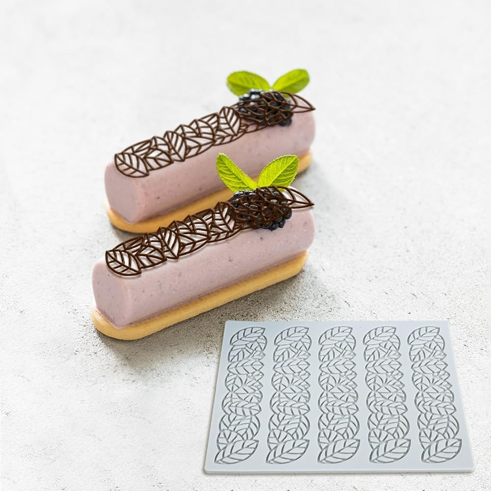 Yapithome Pack of 2 Silicone Lace Mat, Silicone Fondant Lace Mat, Silicone Mould Baking for Baking, Sugar Craft, Cake Decoration, Plate Decoration image number 4