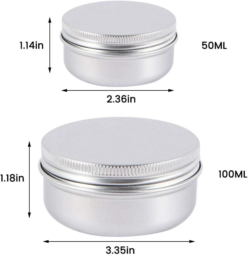 10 PCS 50Ml Aluminum Tin Jars round Metal Cosmetic Containers with Lids Screw Top Metal Cans Sample Pots for Lip Balm,Cream,Sample,Candy,Jewelry,Diy Crafts image number 3