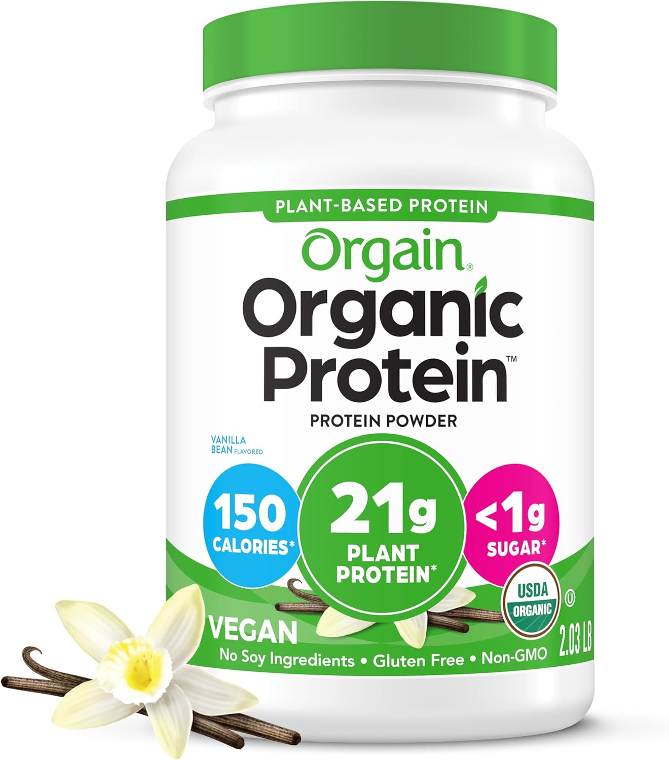 ORGAIN Organic Plant Protein Vanilla 2.0 Ib image number 2