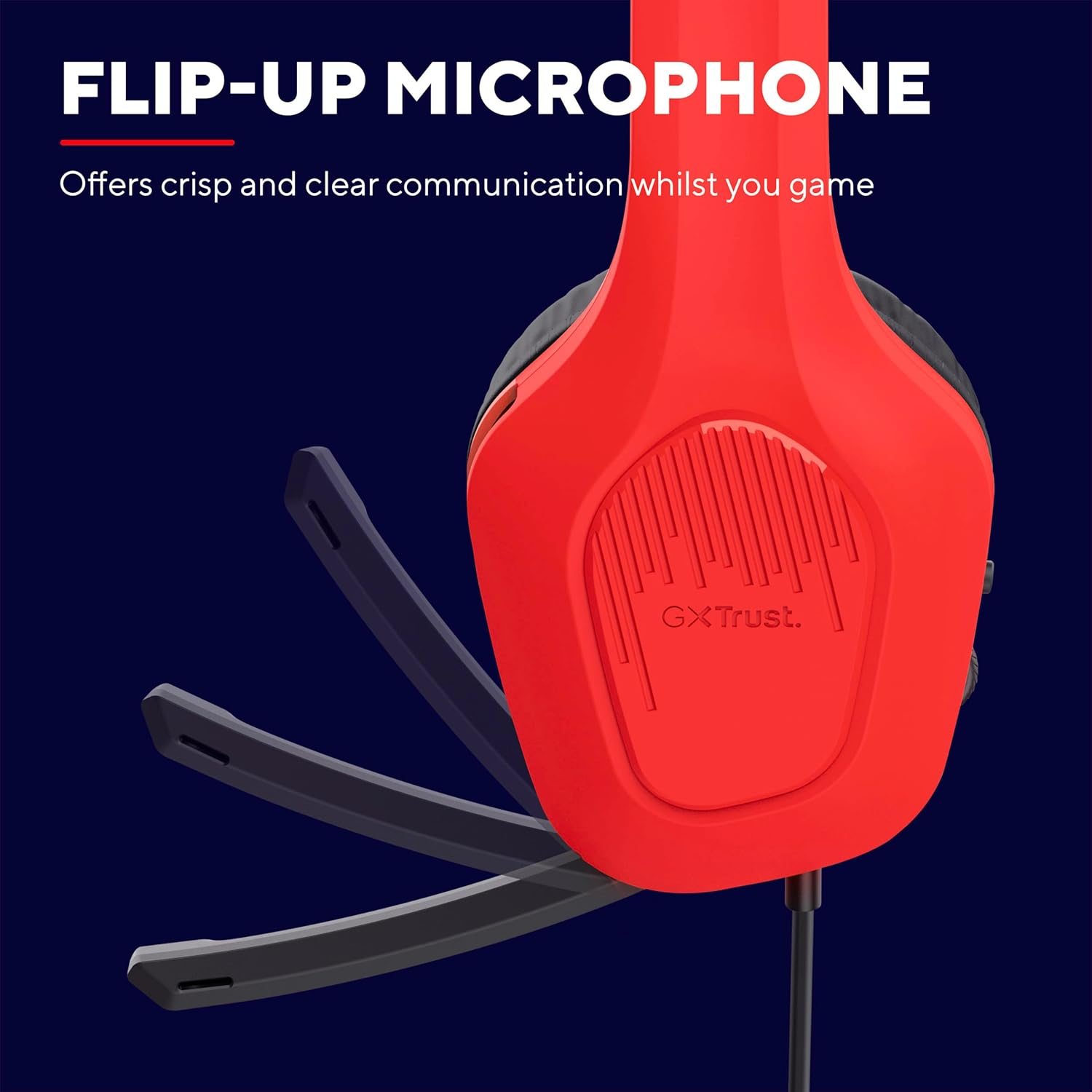 Trust Gaming GXT 416S Zirox Lightweight Gaming Headset for Nintendo Switch Consoles with 50Mm Drivers, 3.5 Mm Jack, 1.2M Cable, Foldaway Microphone, Over-Ear Wired Headphones, Blue/Red image number 1