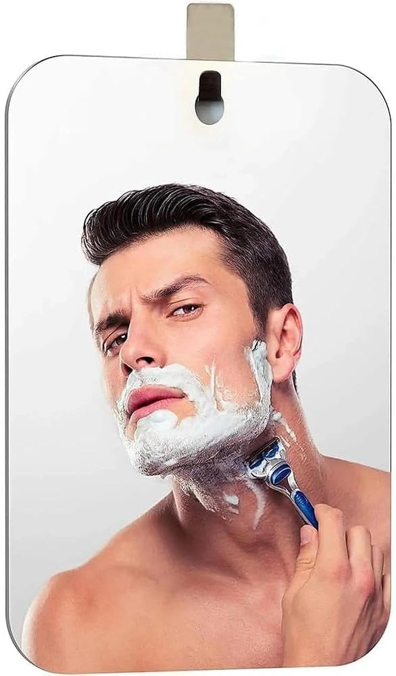 Fogless Shower Mirror, 11X7.48 Inches, with Adhesive Hook for Shaving & Makeup, Frameless Wall Hanging Mirror for Bathroom, Shower, and Travel &ndash; Large, 1 Pack image number 2