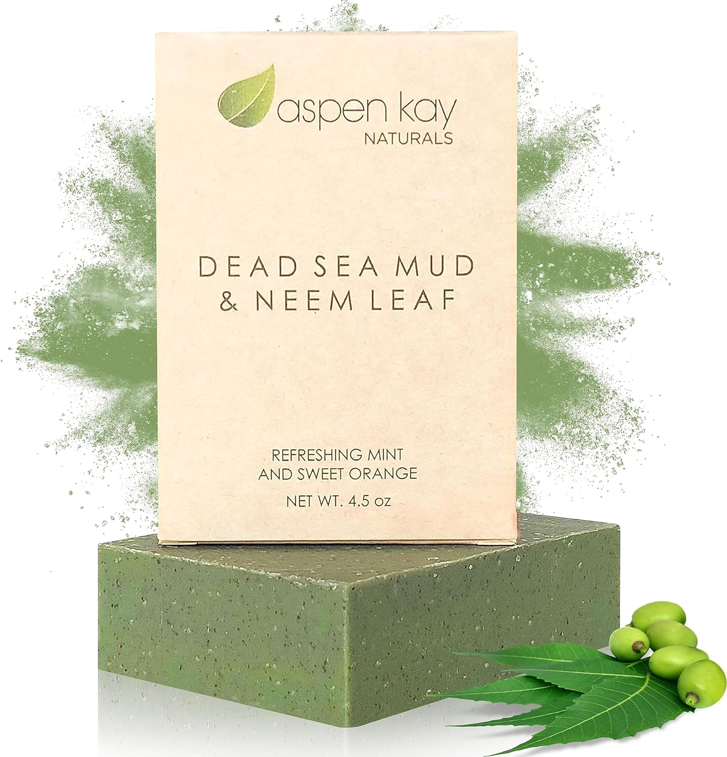 Aspen Kay Naturals Dead Sea Mud and Neem Soap - Made with Natural and Organic Ingredients - Shea Butter, Olive Oil 4.5 Oz Bar image number 6