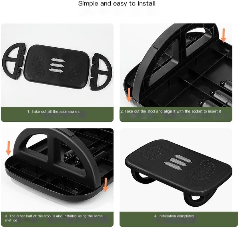 Black Home Office Footrest Footstool with Massage Nodes image number 2