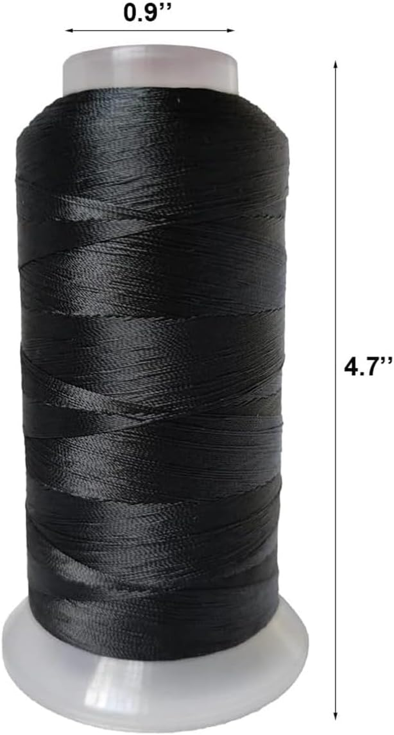 Heavy Duty Polyester Sewing Thread 210D/3Ply UV Resistant Outdoor Thread for Upholstery and Crafts, Compatible with Home & Commercial Sewing Machines, 2 Pack 3000 Yards Total (Black & White) image number 1