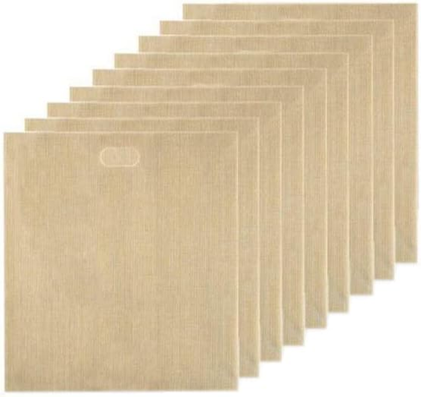 AIMALL 10PCS Reusable Toaster Bag, Gluten-Free Bread Bag Sandwich Toasting Bags for Toaster, Oven, Microwave, 16X16.5Cm - Non-Stick Brown Toasting Bags image number 5