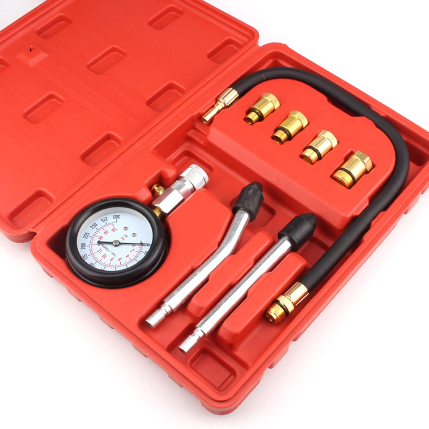 Petrol Engine Tester Kit Gases Cylinder Compressor Gauge Meter Testing Tool Set for Automotives Motorcycle Repairing image number 6