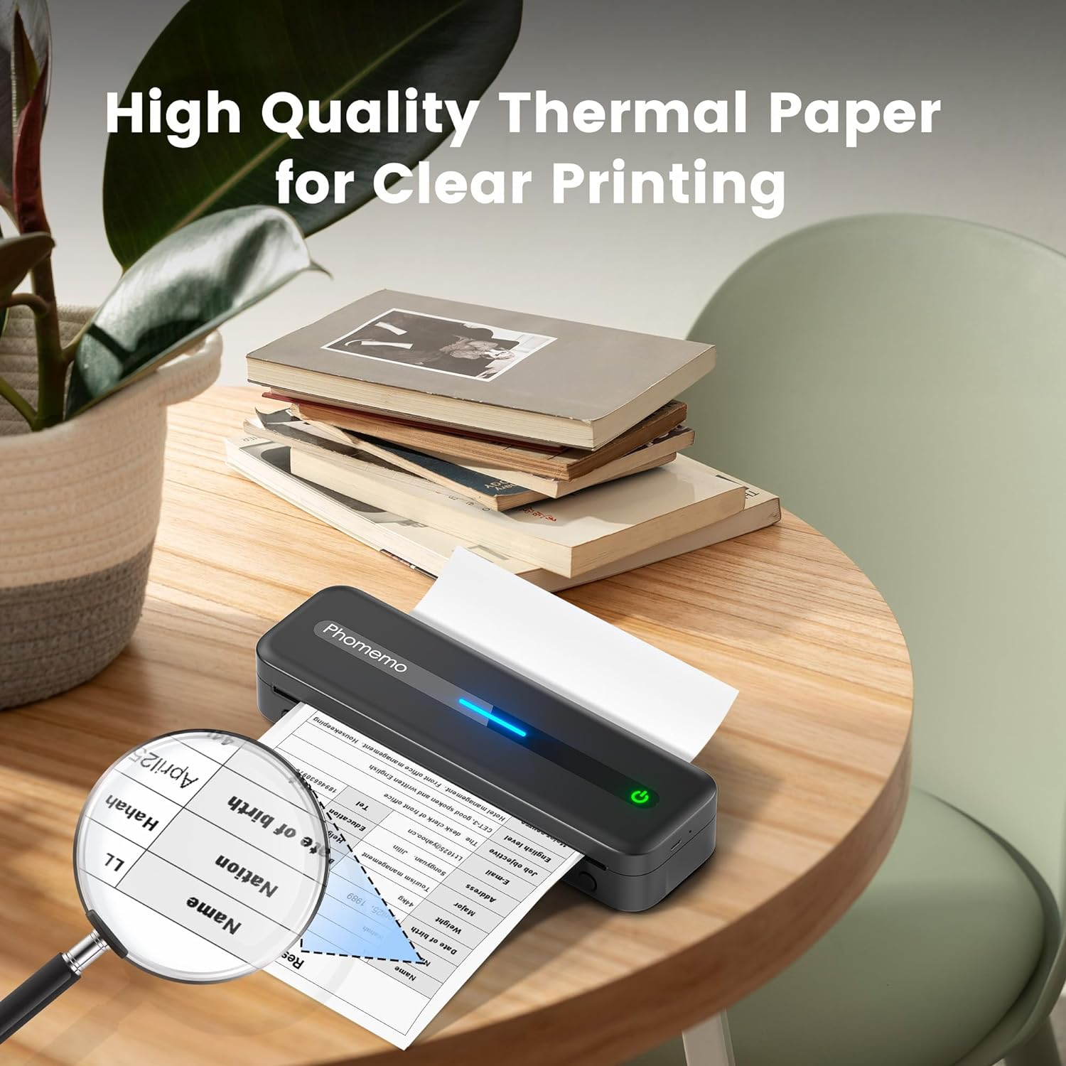 Phomemo Thermal Paper,A4, Thermal Roll Paper Compatible with M832 M834 M835 M833 Portable Printer,2 Rolls image number 6