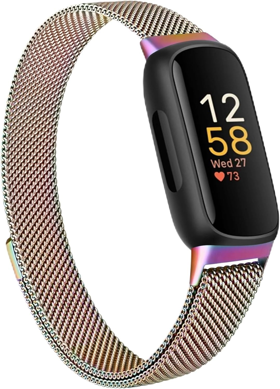 Leonids for Fitbit Inspire 3 Bands, Stainless Steel Mesh Loop Writband Straps for Fitbit Inspire 3 Fitness Tracker for Women Men