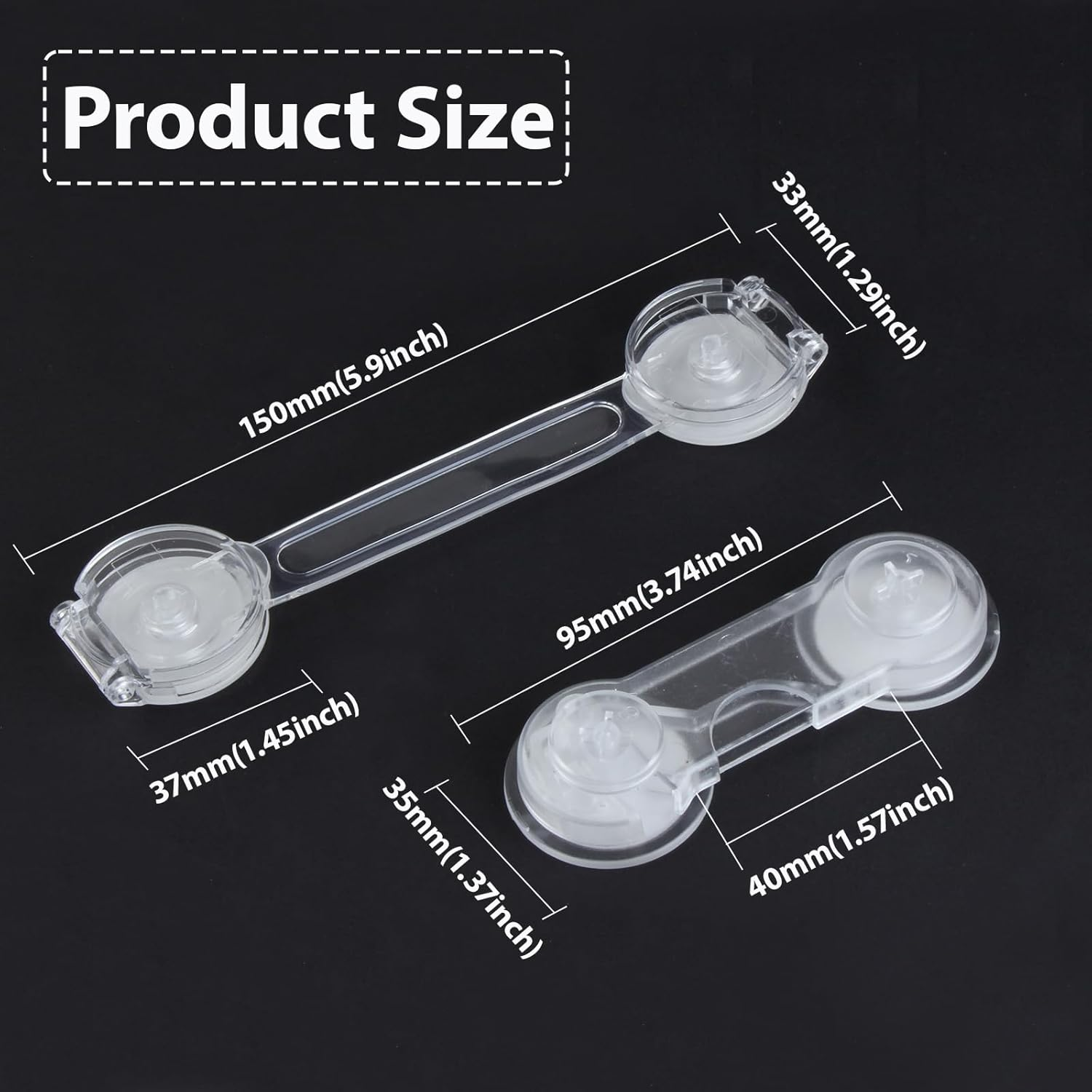 KEWAYO 8Pcs Child Safety Lock Transparent Anti-Opening Multi-Functional Soft Strap Safety Lock anti Pinch Safety Protection Buckle image number 3