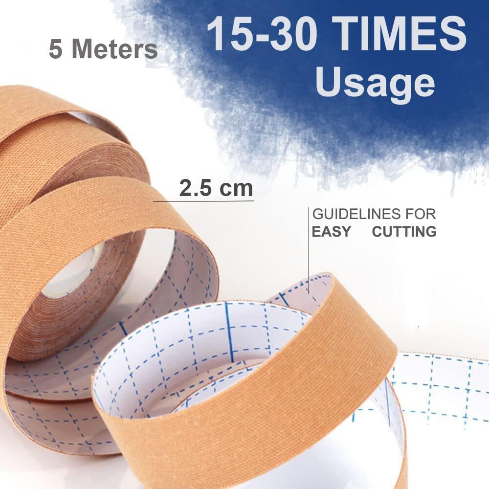 Dolemay Wrinkles Face Patches,2 PCS Face Tape 2.5Cm*5M Neck Forehead Eye Double Chin Lift V Shape Refill Tapes Multifunctional High Elasticity Wrinkle Patches Kinesiology Tape Face Skin Lifting Tape image number 3
