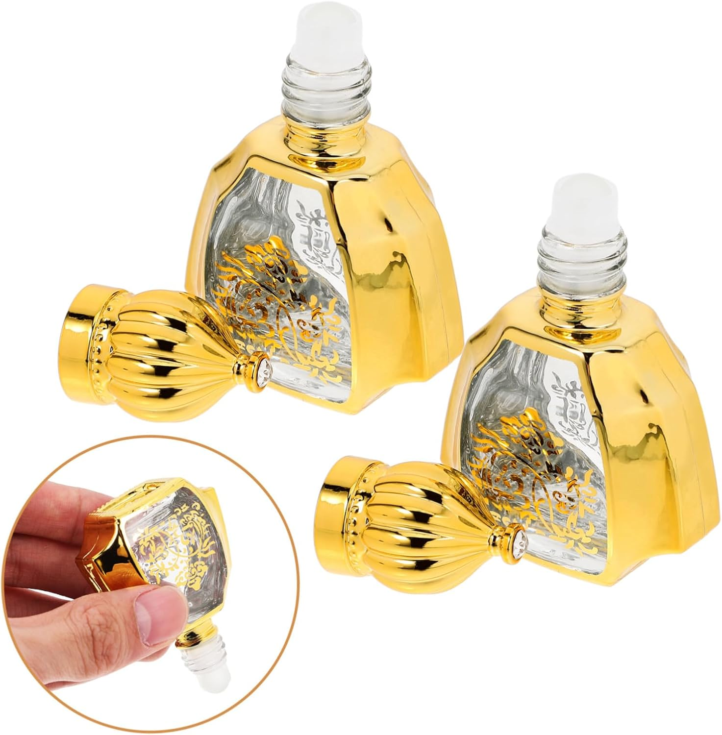 Luxshiny 2Pcs Perfume Glass Bottles Roll Essential Oil Bottles Refillable Perfume Portable Leakproof image number 3