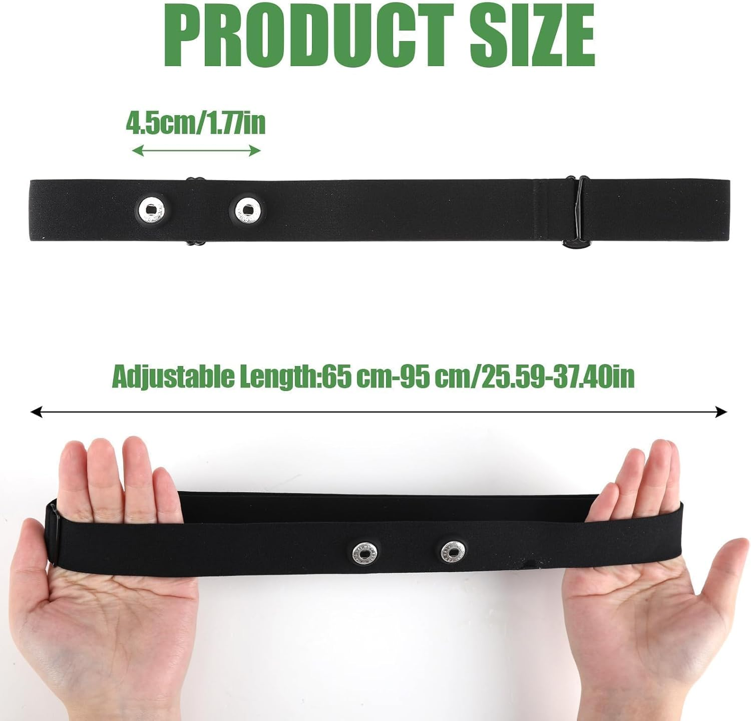 Heart Rate Monitor Chest Band for Polar H10 H9 H7, Adjustable Waterproof Replacement Chest Strap Compatible with Polar Garmin, Black image number 6