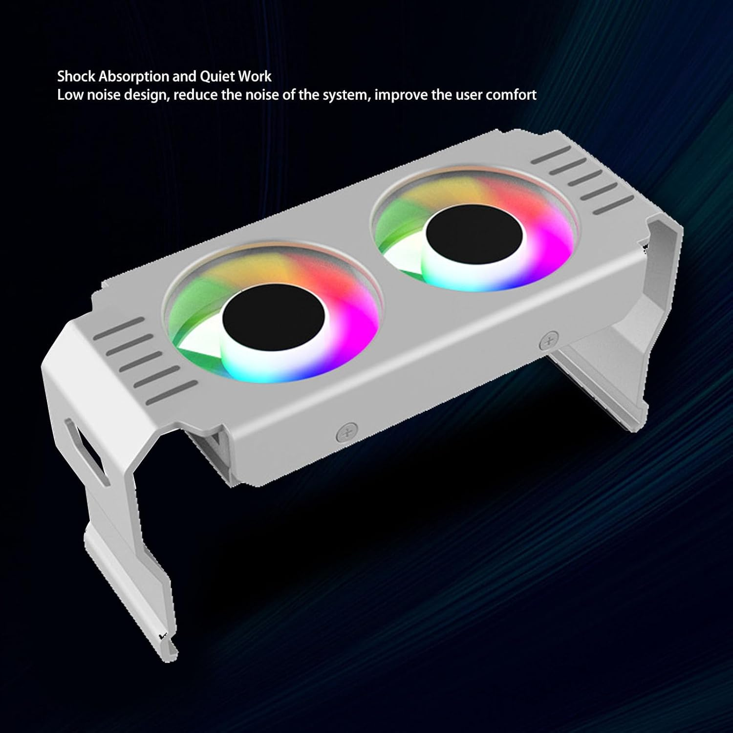 5V 3 Pin ARGB Memory RAM Cooler DDR Heatsink, ARGB RAM Radiator PC Memory Module Heat Sink for DDR DDR2 DDR3 DDR4 DDR5, PWM Temperature Control Dual Fan (White) - White image number 5