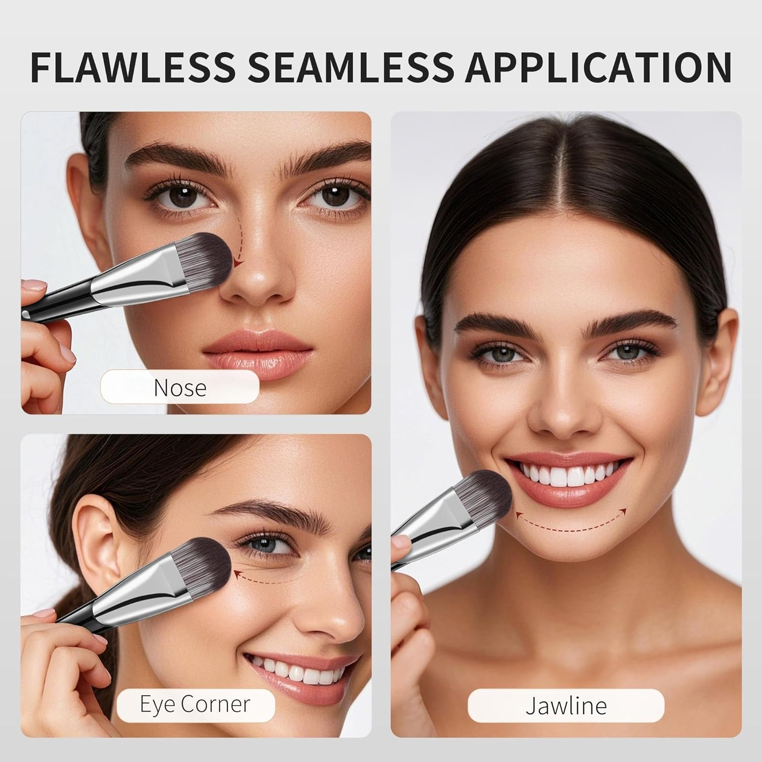 Ducare Liquid Foundation Brush, Flat Foundation Brush for Thin Liquid, Makeup Concealer DIY Facial Contour Face Brush for Blending Liquid, Cream, Facial Mask, Eye Mask Cosmetic Makeup Tool image number 1