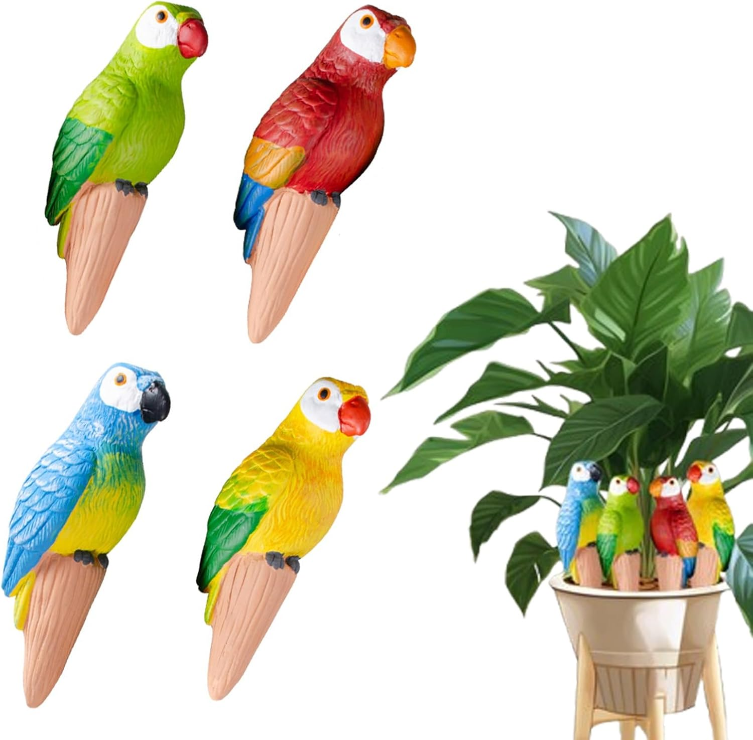 Terracotta Watering Spike Set, Self Watering Planter Insert, Automatic Plant Watering Devices for Vacation Care, Garden/Office/Outdoor/Indoor Plant Decoration 4PCS