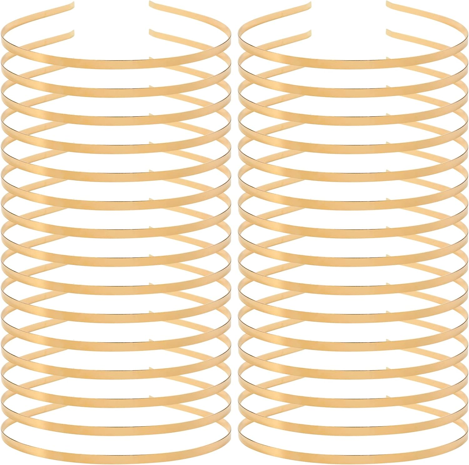 Cinaci 30 Pack 5MM /0.2 Inch Wide Thin Blank Plain Smooth Metal Base DIY Headbands Hair Bands for Women Men Girls Hair Accessories Craft Silver Gold Black (Black)