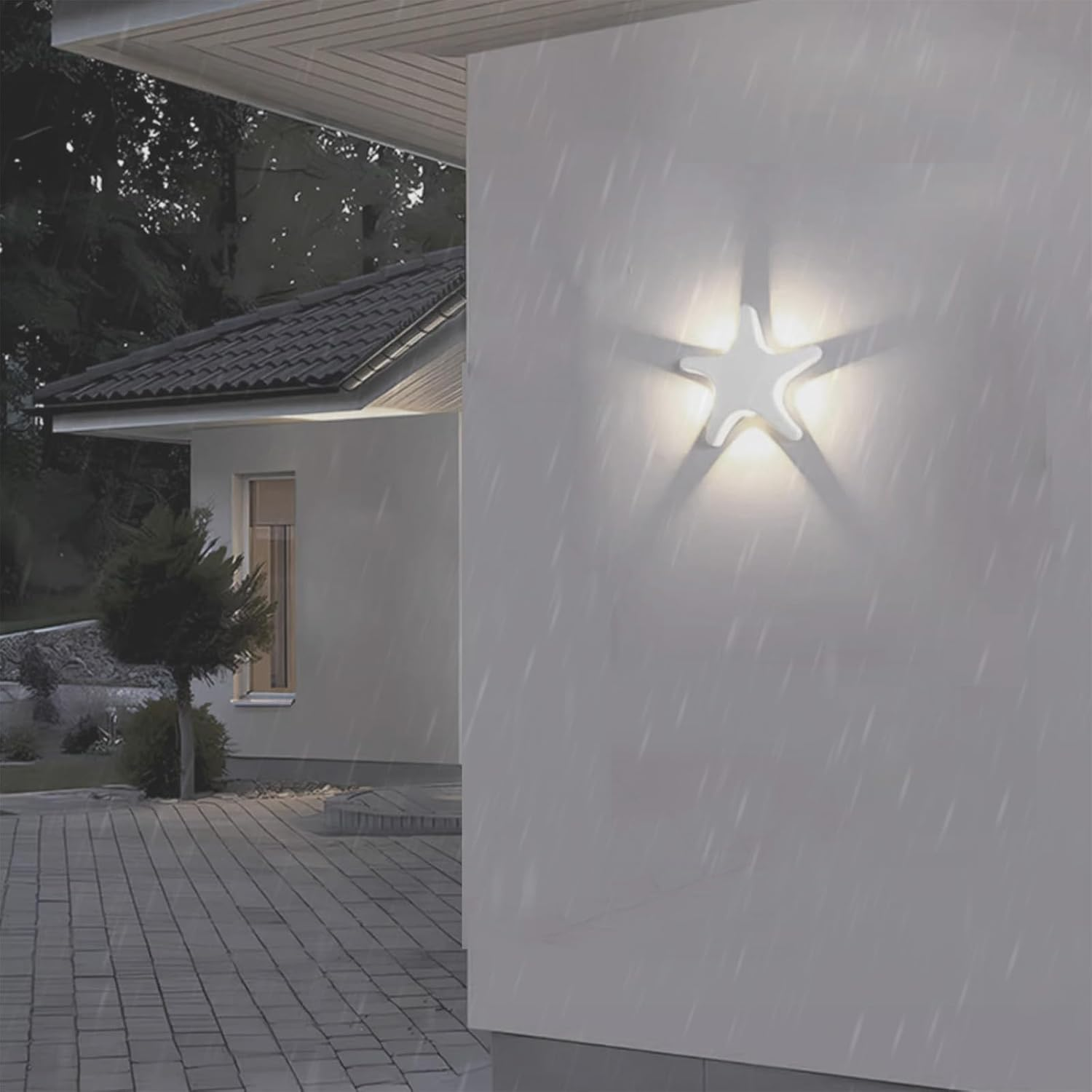 LED Outdoor Wall Light IP65 Waterproof Wall Lamp Starfish Wall Sconce Modern Outside/Indoor Aluminum Natural Star Elements Walkway Garden Children'S Room 3000K/4000K/6500K (White,White Light) XXZ