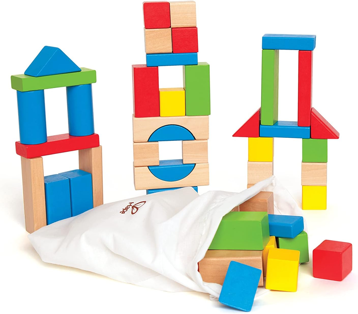 50Pc Hape Maple Educational/Activity Building/Stacking Blocks Toy Kids/Baby 12M+