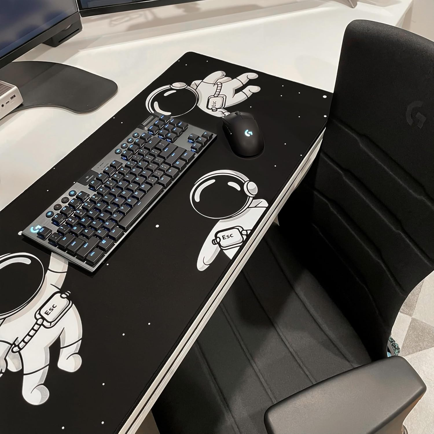 Keycadets Gravity Gaming Mouse Pad, Large Desk Pad for Keyboard and Mouse, Non-Slip Mousepad Gaming Desk Mat with Foam Core, Anti-Fray Lock Stitching and Low Friction Cloth Surface (35.4&rdquo; X 15.8&rdquo;)