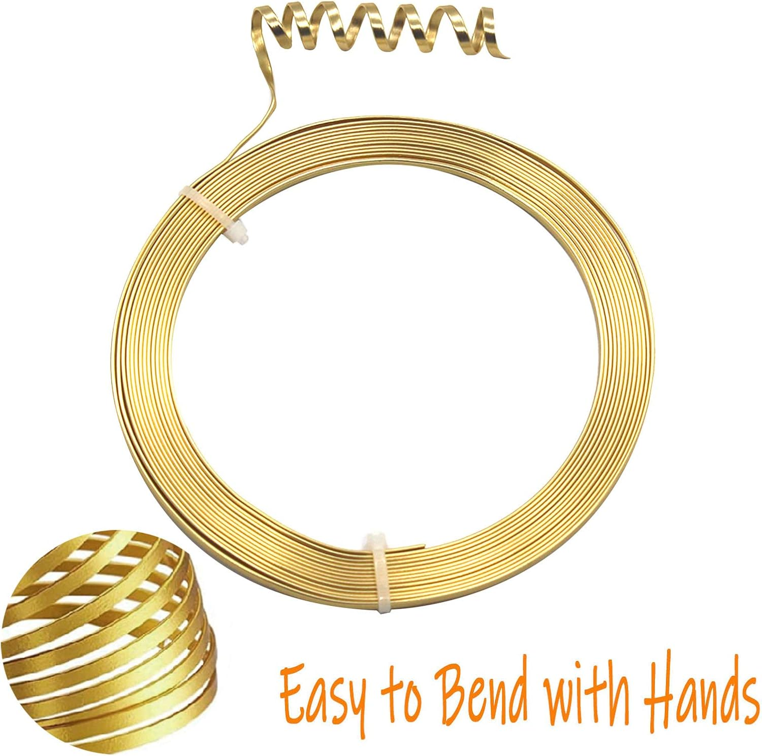 Cinvo 3 Rolls Flat Craft Wire Jewelry Wire Flexible Aluminium Wire Tarnish Resistant for Bezel Sculpting DIY Jewelry Craft Making (1Mm Thickness, 3Mm Width, Silver, Gold, Rose Gold)