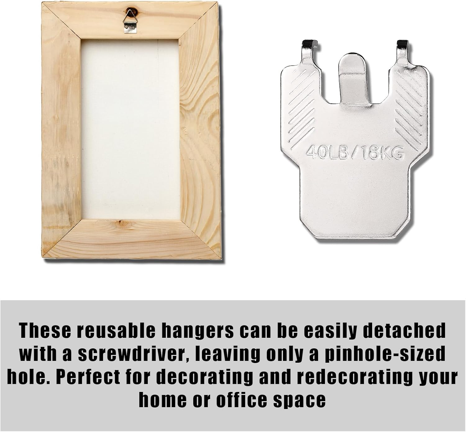 30Pcs Drywall Picture Hanging Claw, Stainless Steel No Nails Required Picture Hangers Claws Mirror Hooks Holds up to 40Lb for Photo Frame Mirror Artwork image number 1