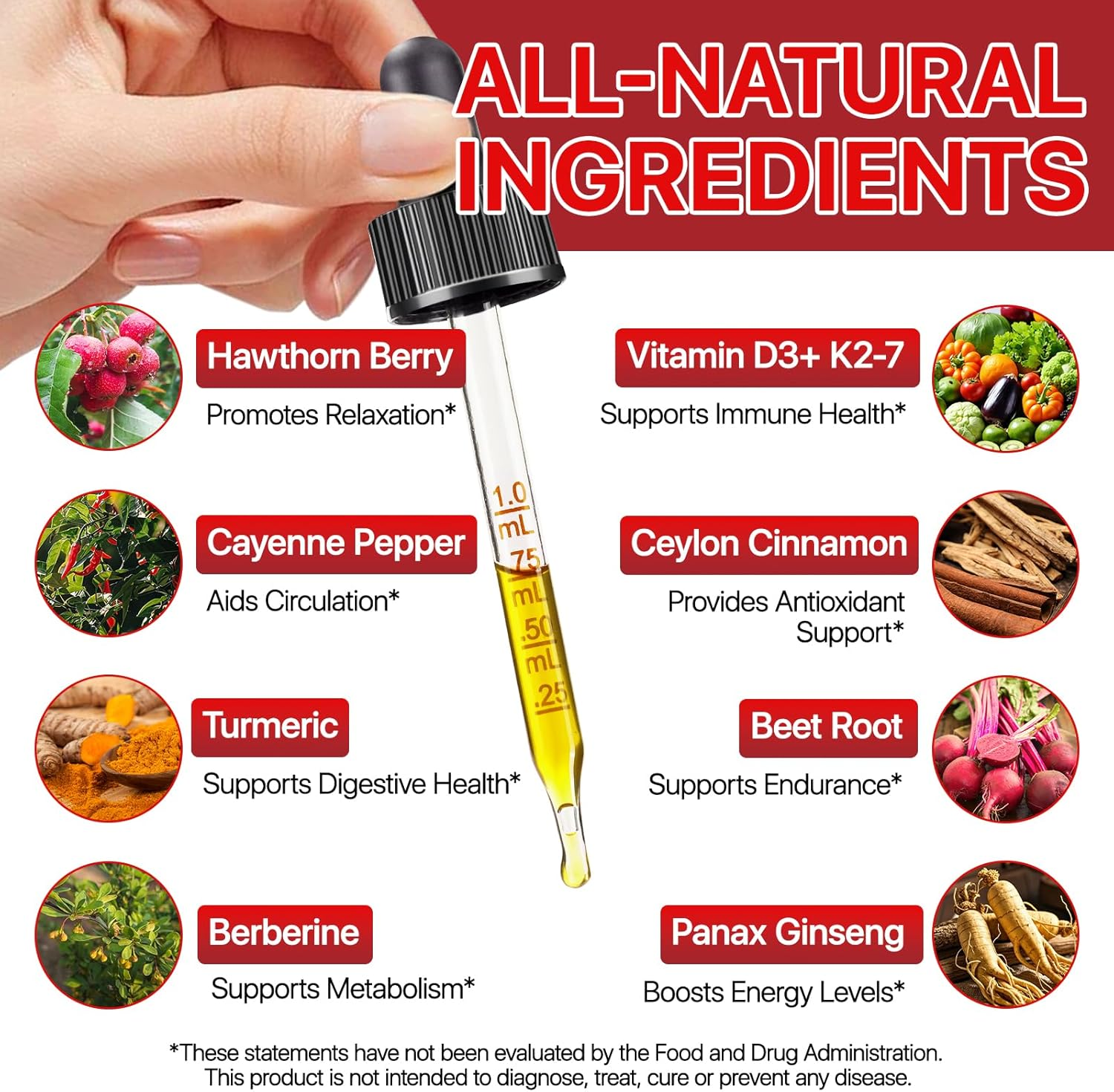Cayenne Pepper Liquid Drops 60Ml | 9-In-1 Liquid Supplement | Plant-Based Blend image number 3