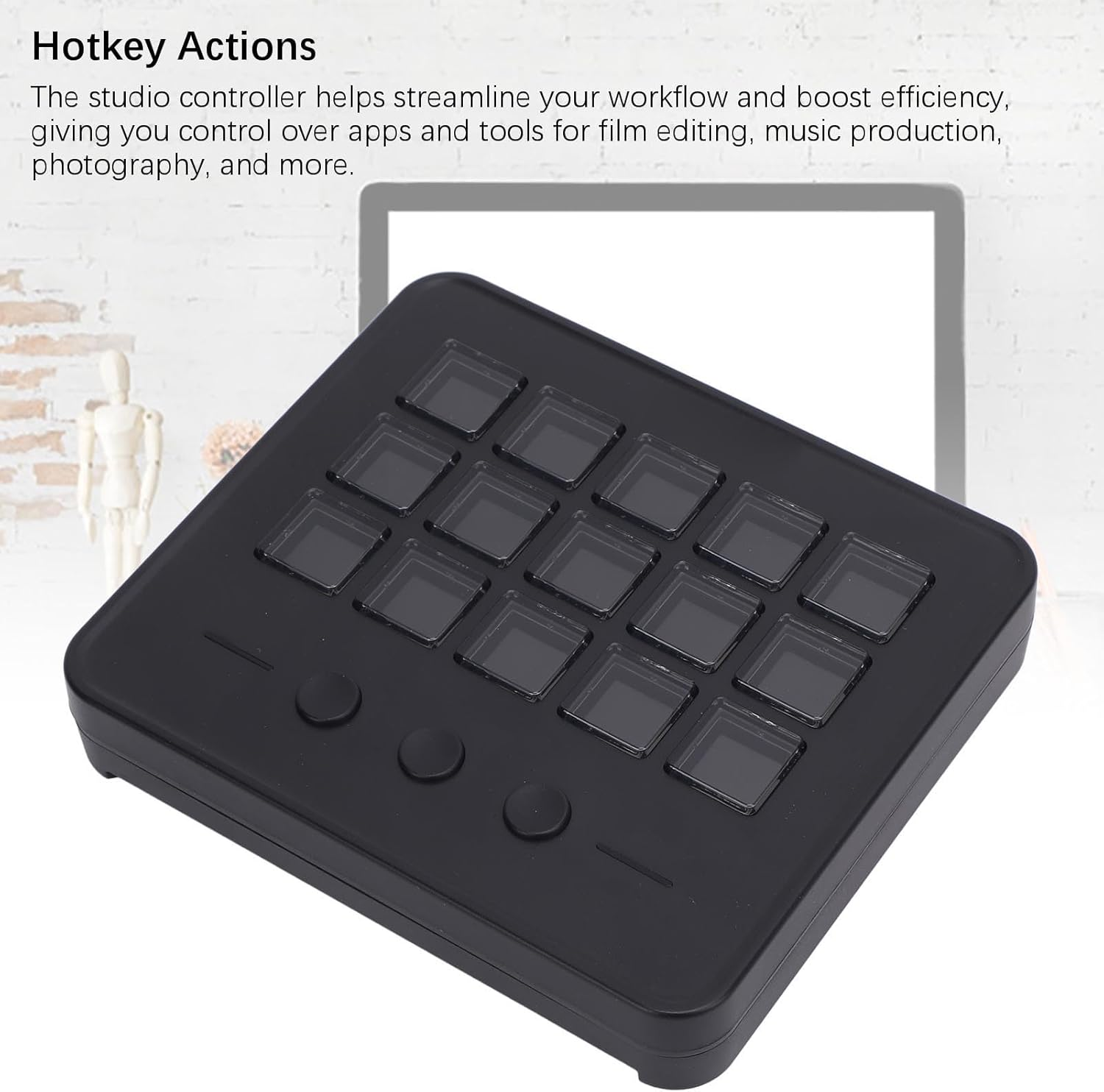 Stream Controller, Stream Control Deck with 15 Macro Keys, Customizable LCD Keys Studio Controller, Gaming Workflow Macro Keypad for OBS PC image number 6