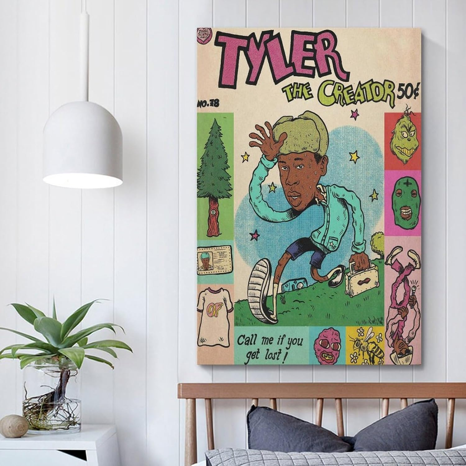 Tyler Poster the Creator Canvas Painting Wall Art Picture Home Decor Print for Bedroom Living Room Dorm Study Bar Office 12X18Inch(30X45Cm)