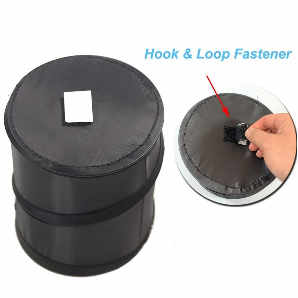 2Pcs Car Trash Can,Collapsible Pop up Garbage Bin,Small Portable Vehicle Trashcan, Automobile Waste Basket(Black) image number 2