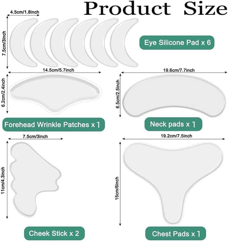 11Pcs Face Wrinkle Patches,Neck & Forehead Wrinkle Patches,Silicone Face Patches anti Wrinkle Patches to Reduce Fine Wrinkles,Reusable Skin Lines Prevention Wrinkle Pad for Women and Men image number 2