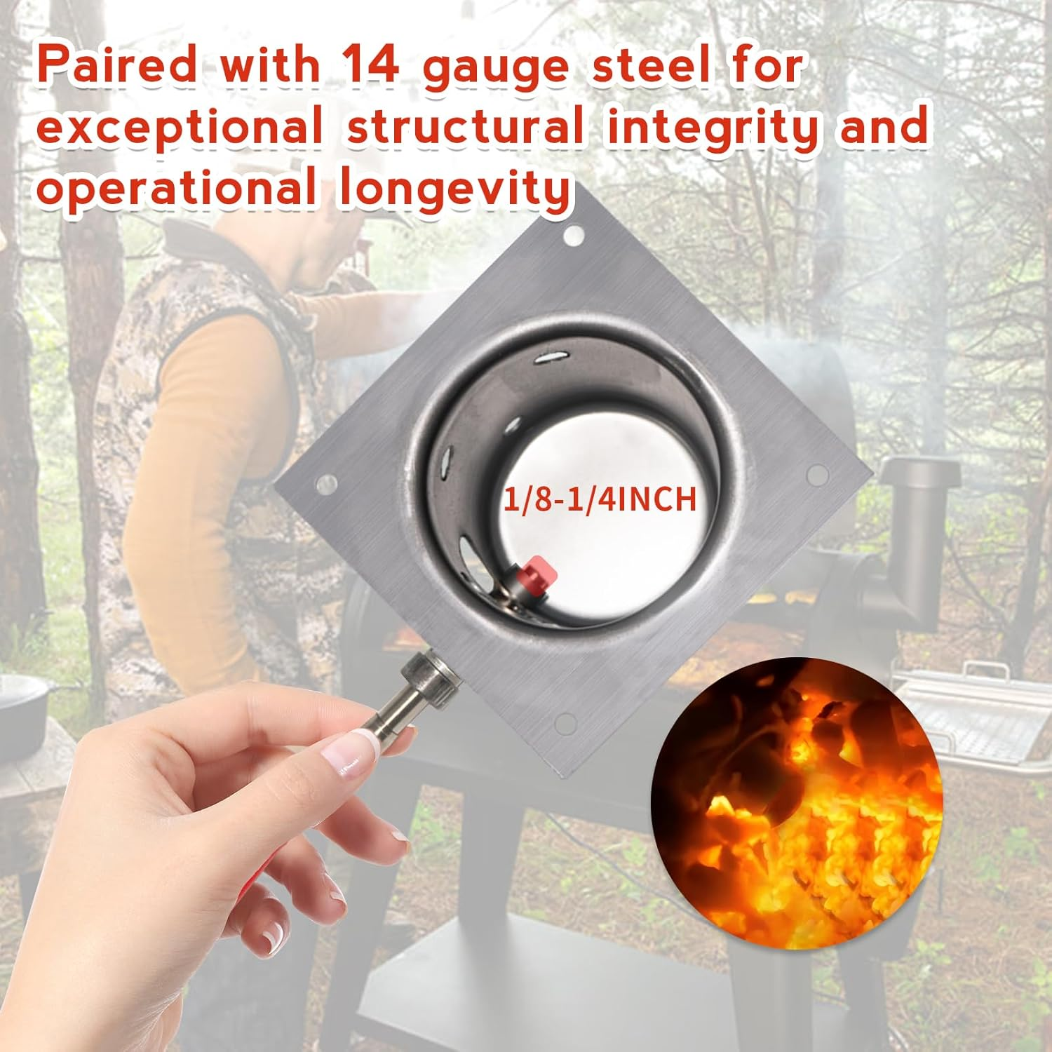 Replacement 7 Holes Firepot and AC Hot Rod Combo Kit for Traeger Pellet Grill & Smoker, Burn Pot Assembly Parts for Pit Boss, Camp Chef, Z-Grills (KIT0396, 74254) image number 2