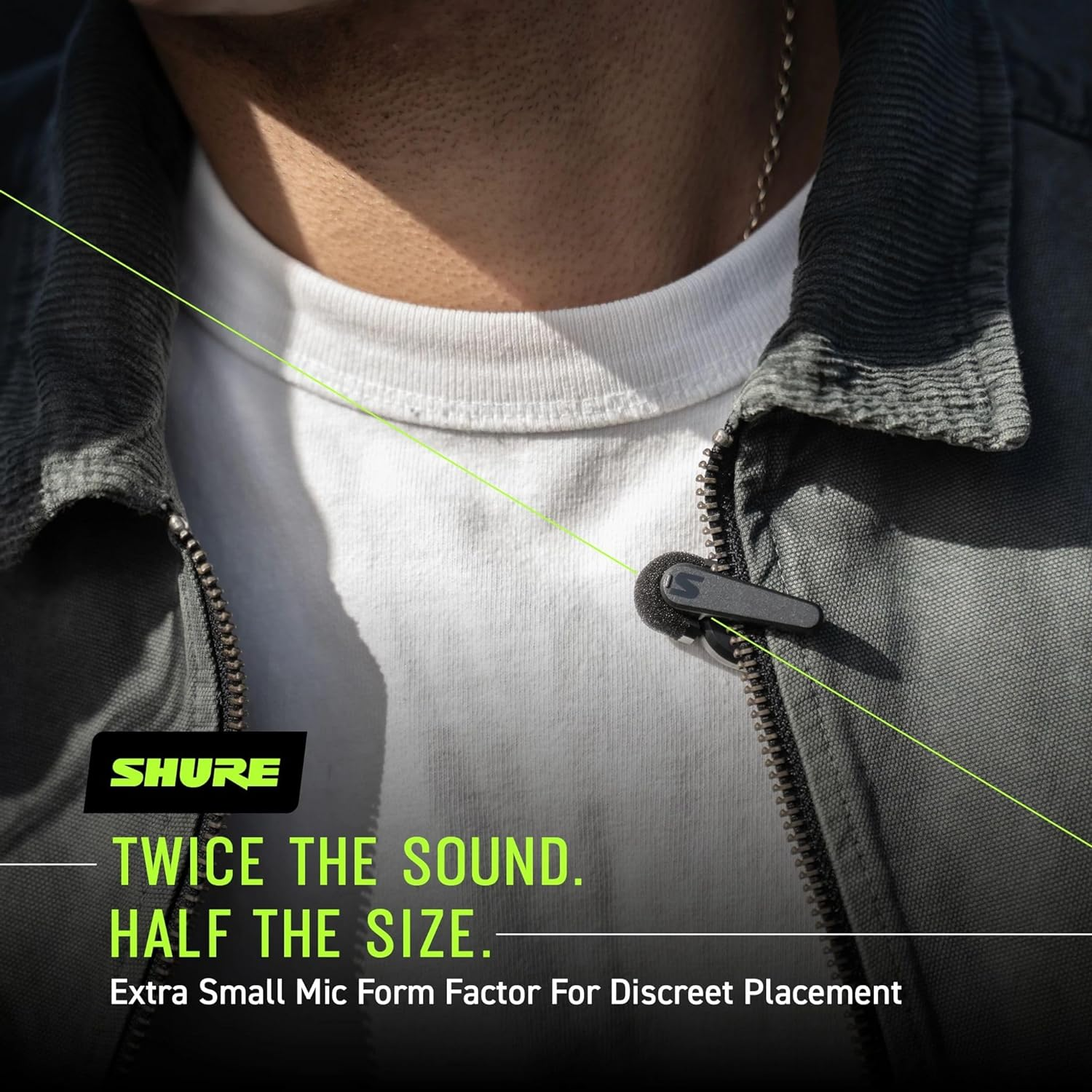 Shure Movemic Two - Pro Direct Phone Wireless Lavalier Microphone for Iphone & Android, Bluetooth Mini Mic, 24 Hours Charge, Quick Set Up, IPX4, Compact and Portable Clip Lav (Mv-Two-Z6)