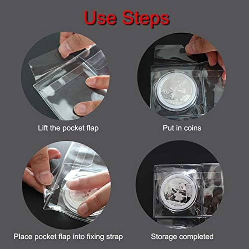 Daswit 42 Pocket Coin Pages, 10 Sheets Plastic Coin Holders Stamp Collector Supplies for Coin Stamp Currency Collection image number 3