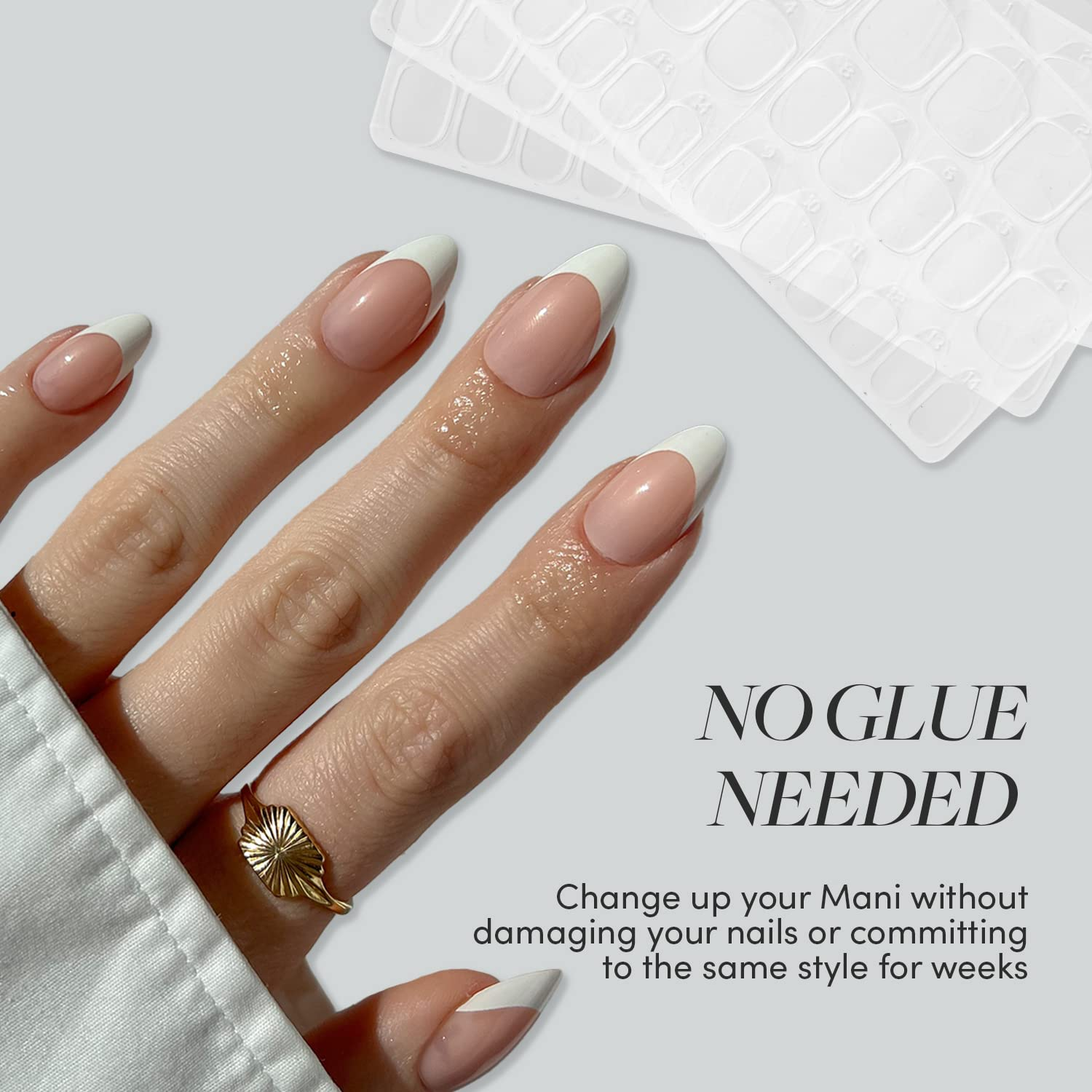 Glamnetic Press 'N Go Instant Nail Adhesive Tabs | Short Term Wear, Easily Removable & Less Damaging, Customized Fit | 90 Tabs