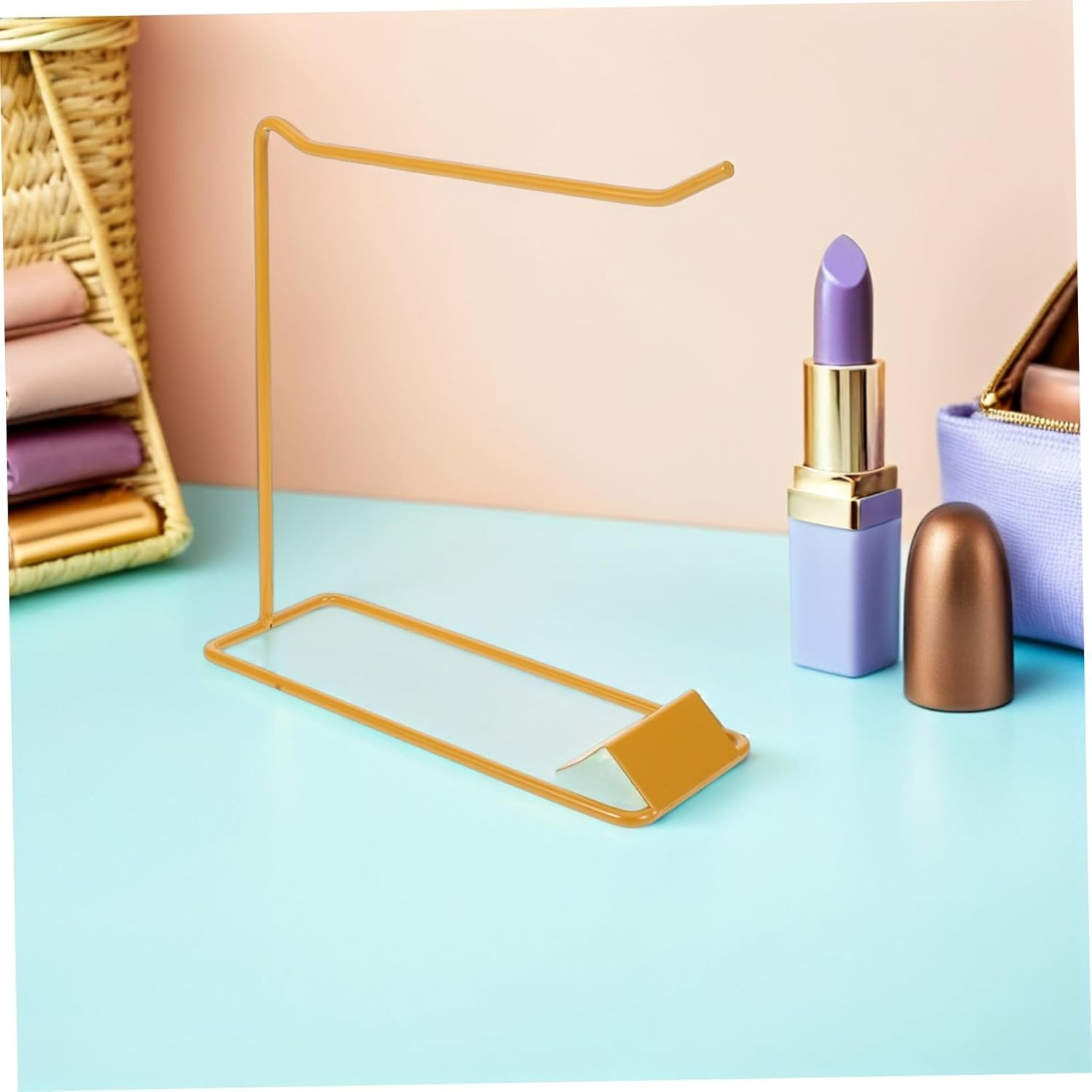 WOFASHPURET 3Pcs Nail Polish Sample Stick Display Stand Gold Metal Nail Color Chart Holder Slot Based Organizer for Gel Polish and Manicure Practice image number 6