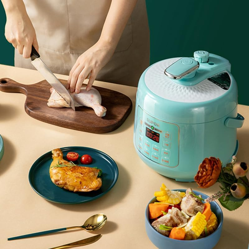 Electric Pressure Cooker 2-3 People Mini Smart Small Automatic Rice Cooker LCD Display Light Blue SY-25YC8010P image number 2