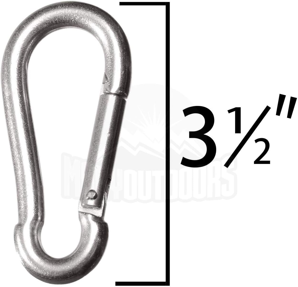 Stainless Steel Carabiners - 300Kg Weight Capacity per Clip - Strong Spring Action Snap Hook Attachment - Galvanized, Anti-Rust - for Hammocks, Punching Bags, Swing Chairs, Gym Equipment image number 2