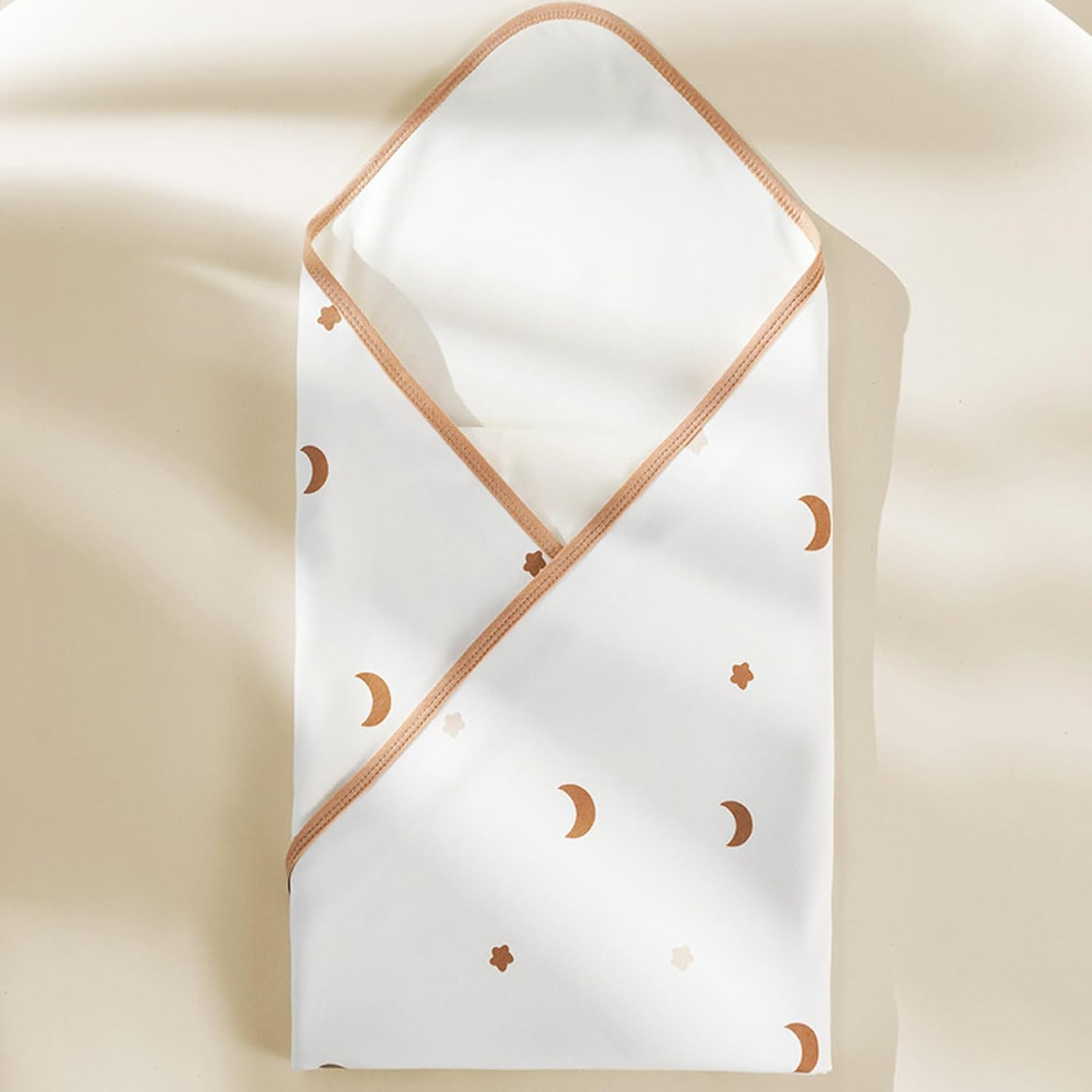 ZONEY Baby Blanket, 100% Organic Cotton Cute Newborn Swaddle, Double Layer Infant Receiving and Multi-Purpose Blanket,Lightweight Quilt Bath Towel Blanket for 0-12 Months,33.3X33.3(Moon) image number 4