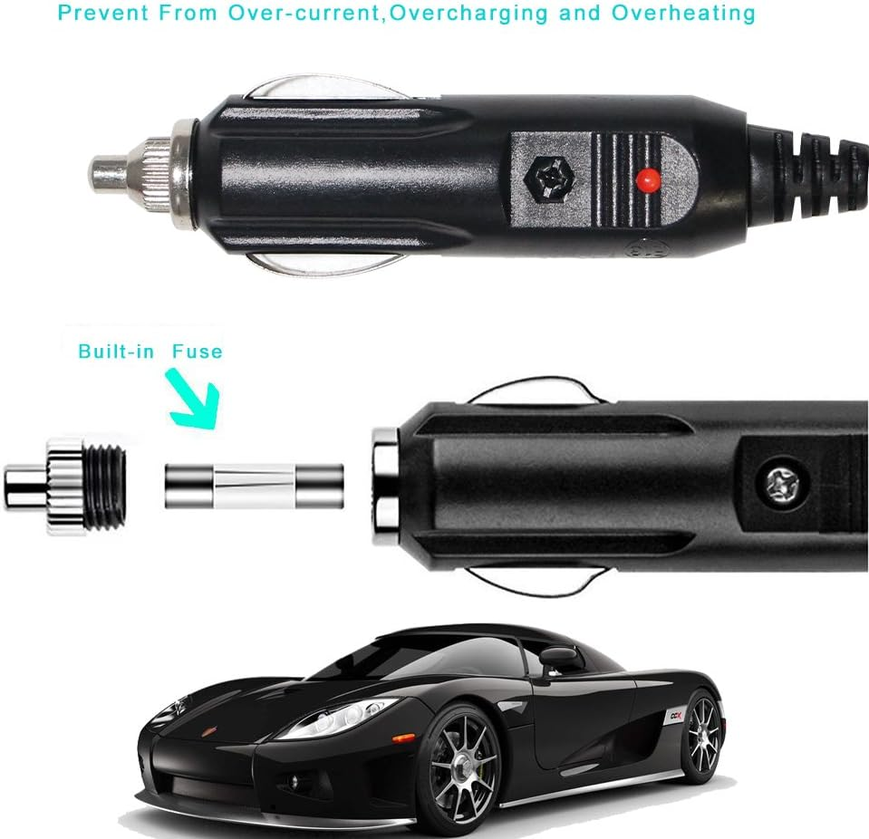 12V Cigarette Lighter Plug Adaptor to Alligator Clips Jumper Power Cable,3Ft Clamp Clip-On 24V Auto Cigarette Lighter Male Adapter image number 4