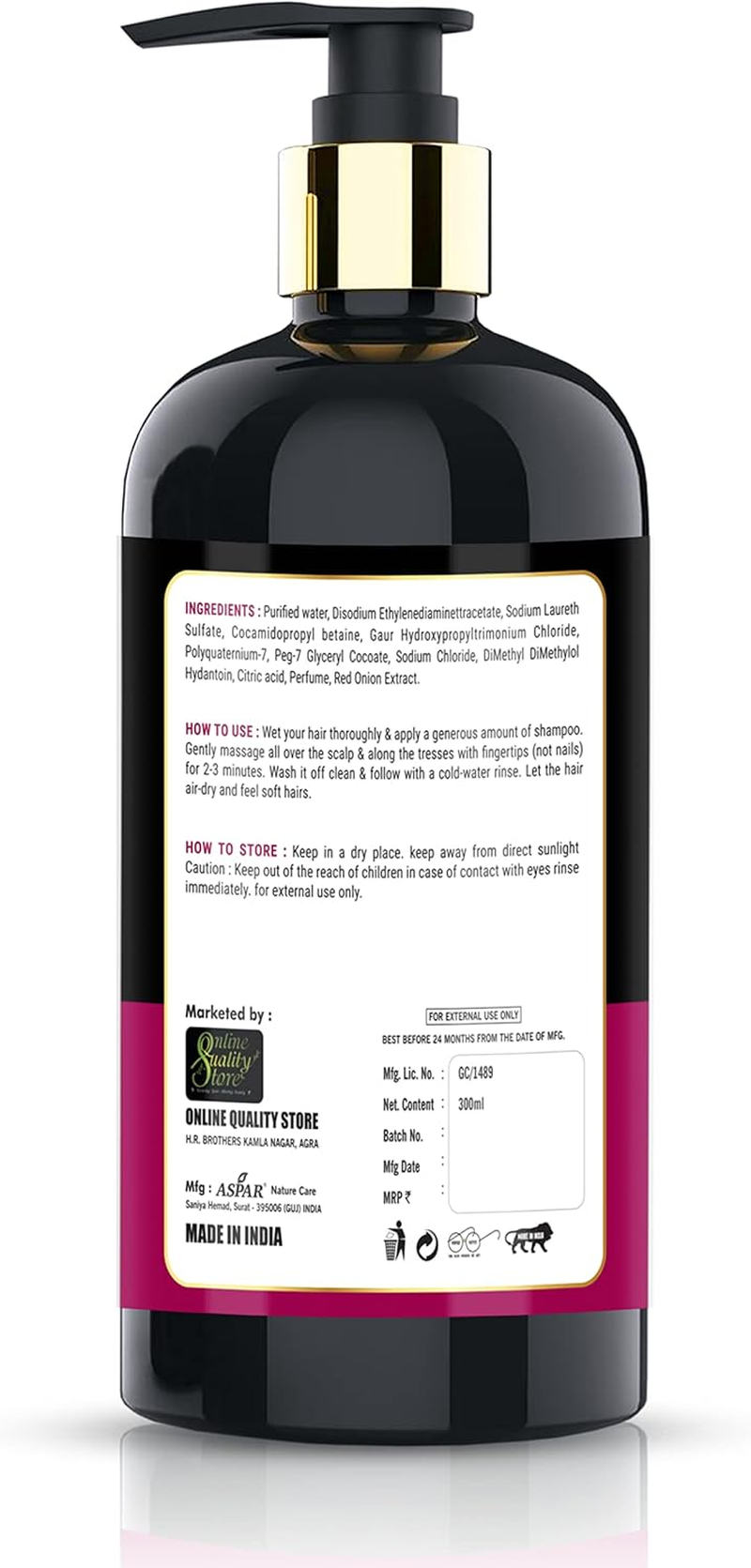 Online Quality Store Combo Herbal Red Onion Shampoo and Reetha Powder (50G), Shikakai Powder (50G), Hibiscus Powder (50G), Amla Powder (50G), Bhrinraj Powder (50G) |Hair Care Kit image number 4