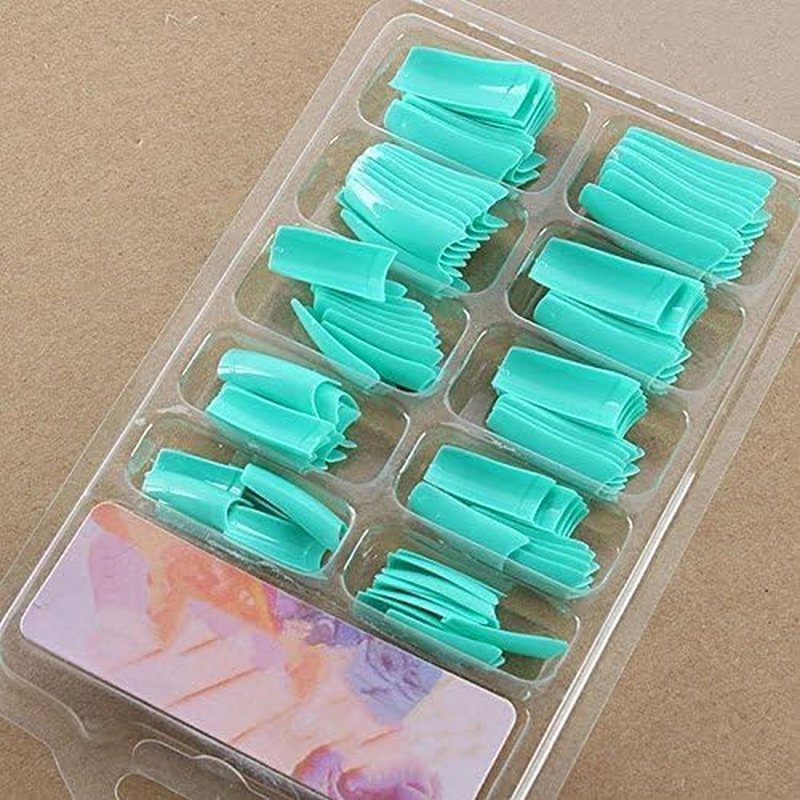 100 Pcs Black DIY Acrylic Gel French Nail Art Colored French Tips False Nail Tips False Nails Accessories image number 1