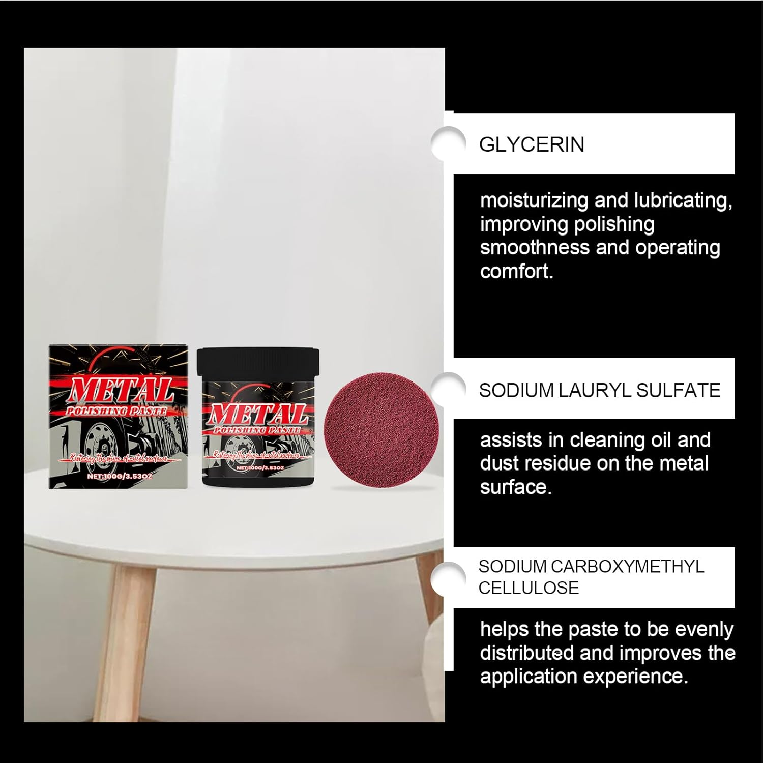 Car Metal Polish Paste | Car Bumper Chrome Restorer | Automotive Maintenance Care Repair Cream for Bumpers Trim Wheels Motorcycles Trucks Suvs