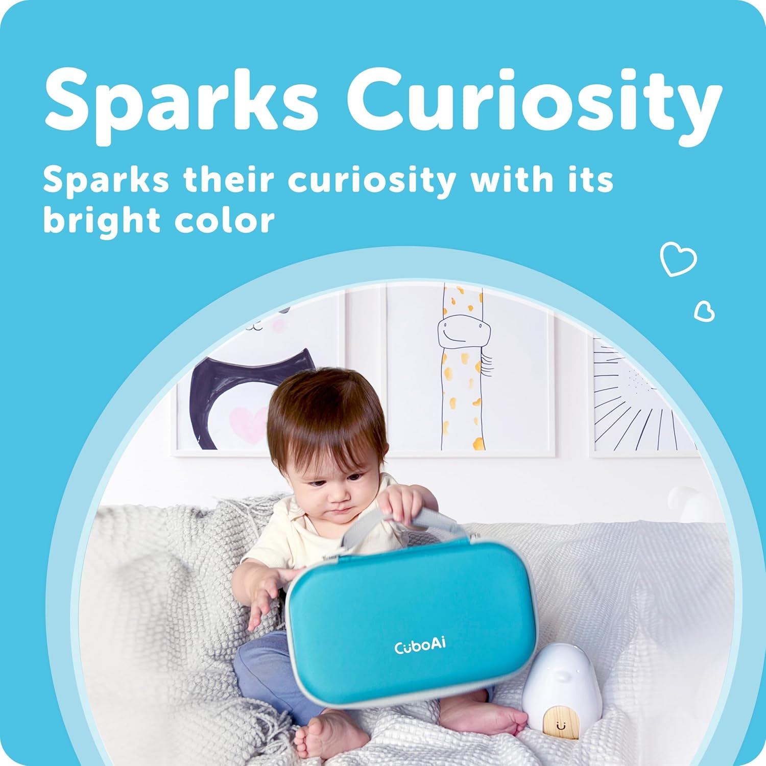 Cuboai Travel Case | Protective Hard Shell Carrying Case for Cuboai Smart Baby Monitor, Mobile Stand and Accessories | Tranquil Blue image number 1