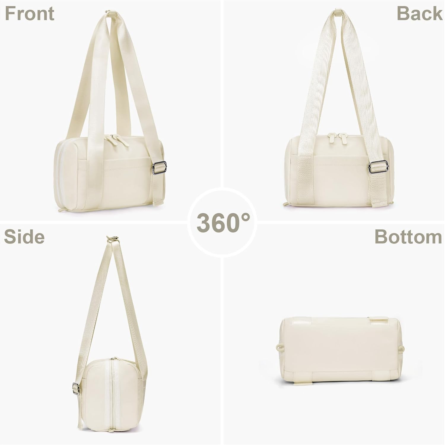 ANKICK Mini Gym Bag Small Duffle Bags Tote for Women Pink Workout Bag Lightweight for Weekender Travel Sports Yoga Fitness, Beige, 10.63 X 8.66 X 2.76 Inches, Sport - Black image number 4